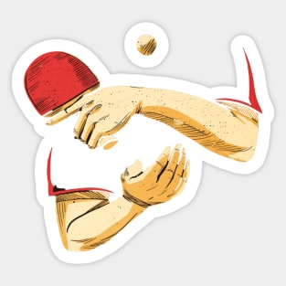 Ping pong player hands Sticker